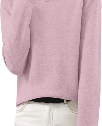 Cashmere Sweaters for Women Roundneck Long Sleeve Jumper Knitted Pullover Warm Sweatshirt