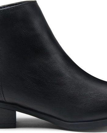 Women's Short Ankle Boots Low Heel, Western Cutout Perforated Booties