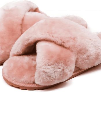 Women's Fuzzy Fluffy House Slippers Cute Plush Memory Foam Shoes Cross Band Indoor Outdoor Open Toe Sandals