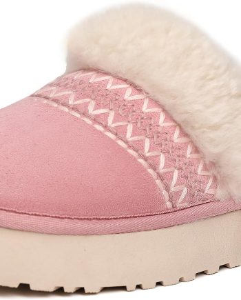 Slippers for Women, Winter House Slippers Indoor Outdoor, Fuzzy Platform Slippers Womens